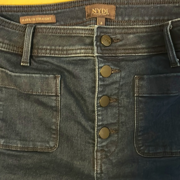 NYSJ button fly dark blue jeans. - Picture 3 of 6